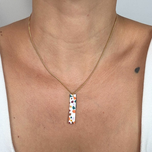 Collar Rectángulo Terrazo